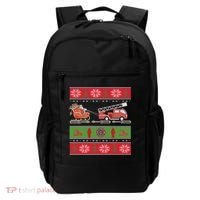 Christmas Fire Engine Fire Truck Fighter Ugly Xmas Gift Backpack thumb 0