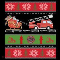 Christmas Fire Engine Fire Truck Fighter Ugly Xmas Gift Women's Hoodie thumb 2