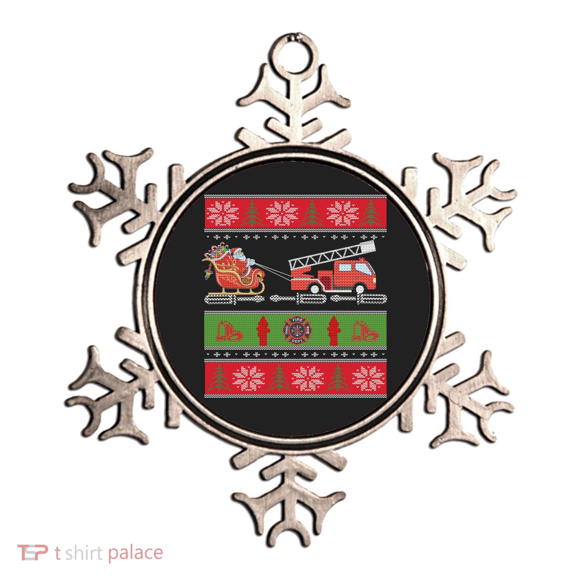 Christmas Fire Engine Fire Truck Fighter Ugly Xmas Gift Ornament