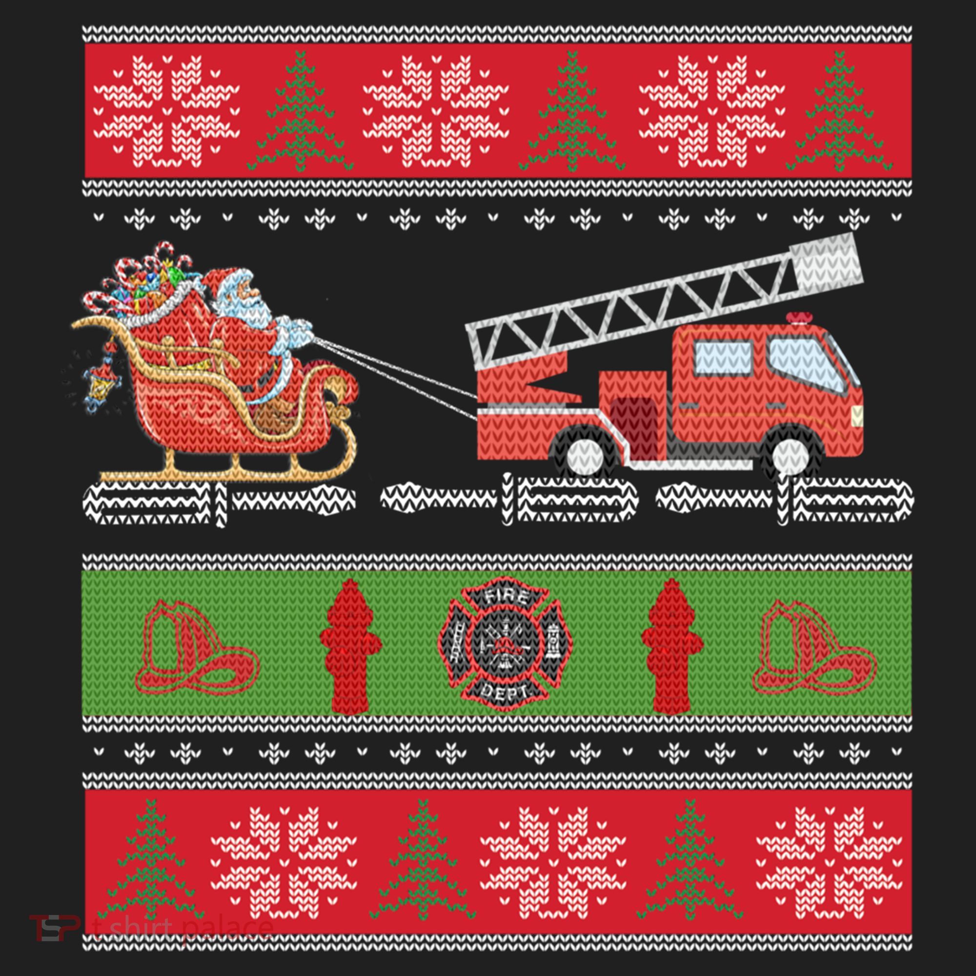 Christmas Fire Engine Fire Truck Fighter Ugly Xmas Gift Hat