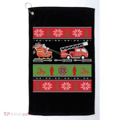 Christmas Fire Engine Fire Truck Fighter Ugly Xmas Gift Golf Towel