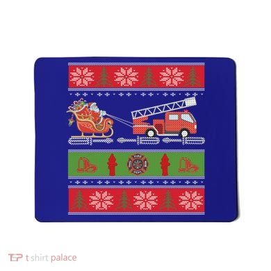 Christmas Fire Engine Fire Truck Fighter Ugly Xmas Gift Mousepad