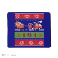 Christmas Fire Engine Fire Truck Fighter Ugly Xmas Gift Mousepad thumb 0