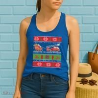 Christmas Fire Engine Fire Truck Fighter Ugly Xmas Gift Women's Tank Top thumb 2