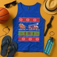 Christmas Fire Engine Fire Truck Fighter Ugly Xmas Gift Tank Top thumb 4