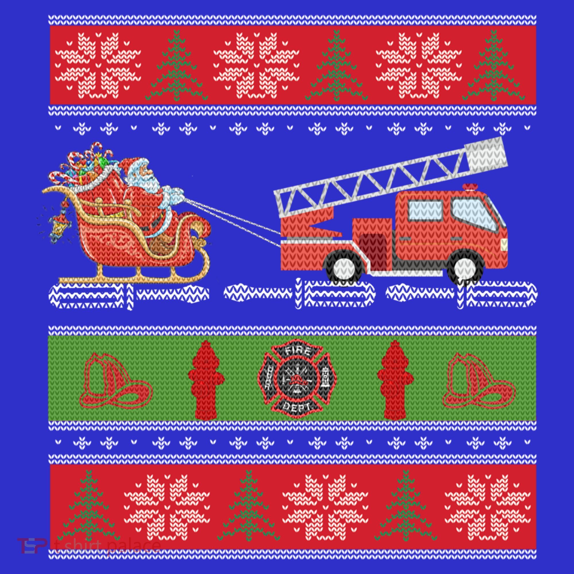 Christmas Fire Engine Fire Truck Fighter Ugly Xmas Gift Visor