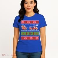 Christmas Fire Engine Fire Truck Fighter Ugly Xmas Gift Women's T-Shirt thumb 4