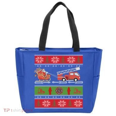 Christmas Fire Engine Fire Truck Fighter Ugly Xmas Gift Tote Bag