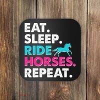 Cute Funny Eat Sleep Ride Horses Repeat Coaster thumb 0
