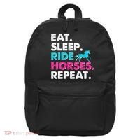 Cute Funny Eat Sleep Ride Horses Repeat 16 in Basic Backpack thumb 0