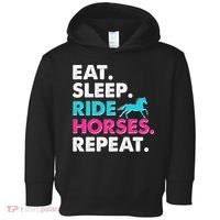 Cute Funny Eat Sleep Ride Horses Repeat Toddler Hoodie thumb 0