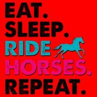 Cute Funny Eat Sleep Ride Horses Repeat Santa Hat thumb 1