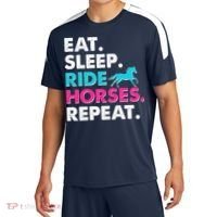 Cute Funny Eat Sleep Ride Horses Repeat Sport-Tek Competitor United Soccer Jersey thumb 0