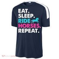 Cute Funny Eat Sleep Ride Horses Repeat Sport-Tek Competitor United Soccer Jersey thumb 2