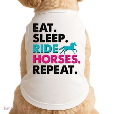 Cute Funny Eat Sleep Ride Horses Repeat Doggie Tank