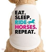 Cute Funny Eat Sleep Ride Horses Repeat Doggie Tank thumb 0