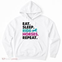 Cute Funny Eat Sleep Ride Horses Repeat Hoodie thumb 0