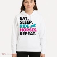 Cute Funny Eat Sleep Ride Horses Repeat Hoodie thumb 5