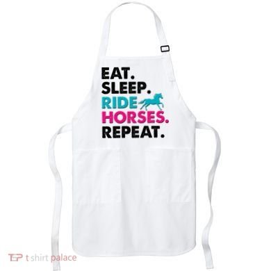 Cute Funny Eat Sleep Ride Horses Repeat Apron