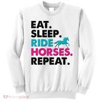 Cute Funny Eat Sleep Ride Horses Repeat Sweatshirt thumb 0