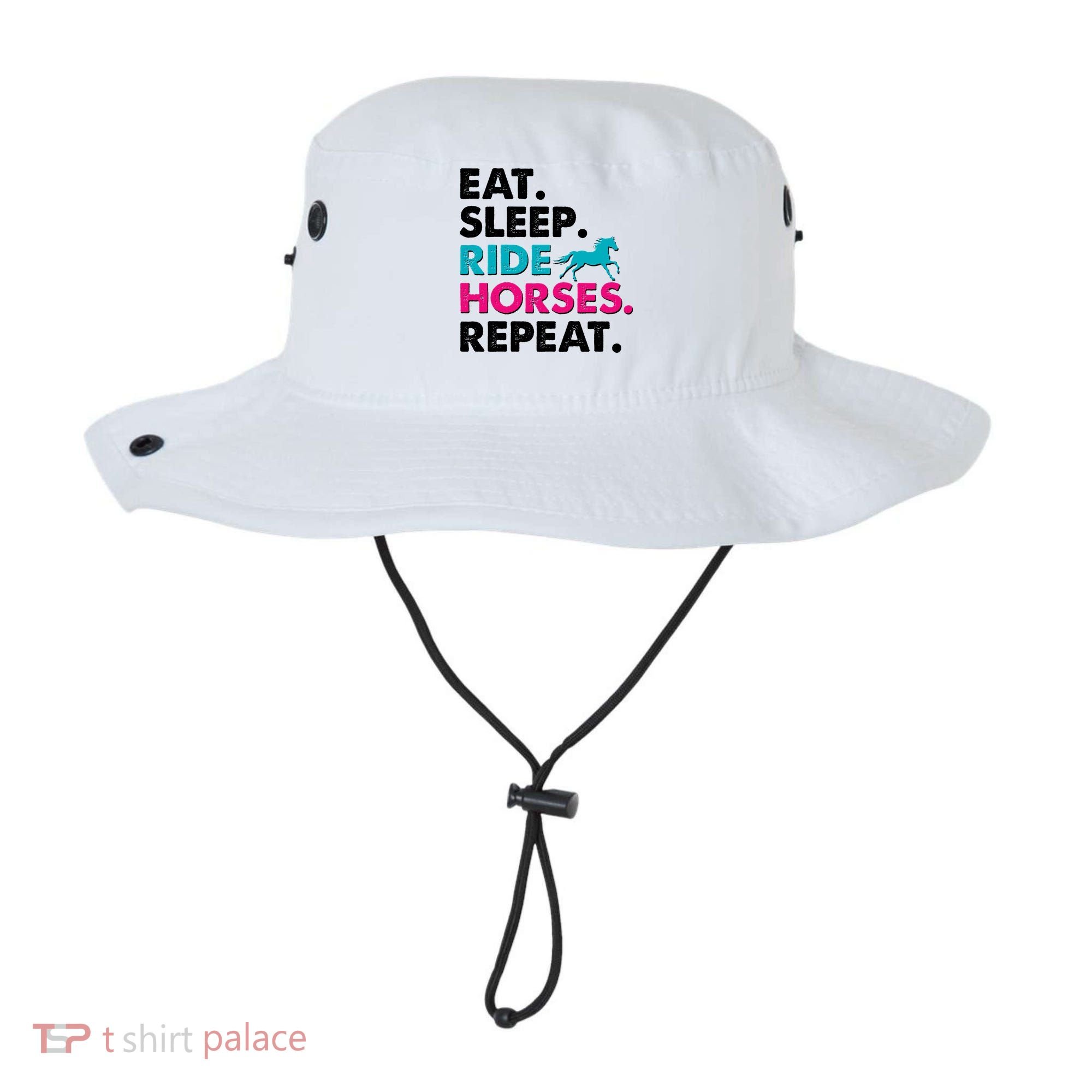 Cute Funny Eat Sleep Ride Horses Repeat Bucket Hat