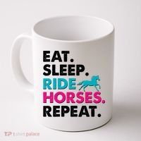 Cute Funny Eat Sleep Ride Horses Repeat Coffee Mug thumb 0