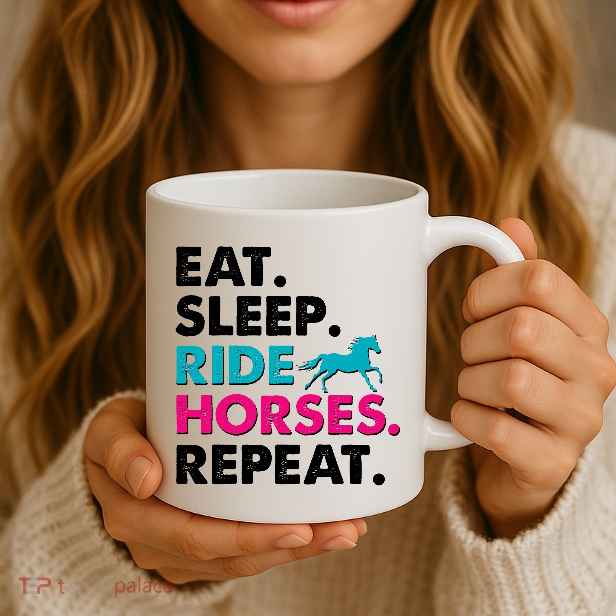 Cute Funny Eat Sleep Ride Horses Repeat Coffee Mug