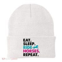 Cute Funny Eat Sleep Ride Horses Repeat Beanie thumb 0