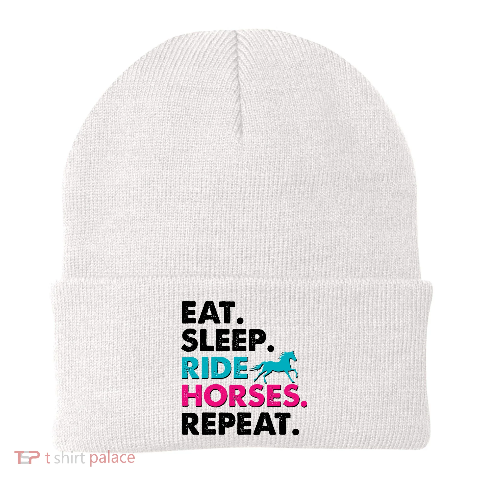 Cute Funny Eat Sleep Ride Horses Repeat Beanie