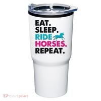 Cute Funny Eat Sleep Ride Horses Repeat Tumbler thumb 0