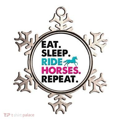 Cute Funny Eat Sleep Ride Horses Repeat Ornament