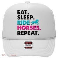 Cute Funny Eat Sleep Ride Horses Repeat Hat thumb 0