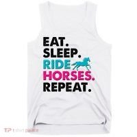 Cute Funny Eat Sleep Ride Horses Repeat Tank Top thumb 0