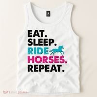Cute Funny Eat Sleep Ride Horses Repeat Tank Top thumb 2