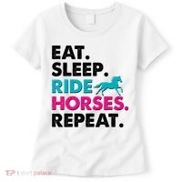 Cute Funny Eat Sleep Ride Horses Repeat Women's T-Shirt thumb 0