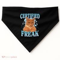 Certified Freak Eat Cement Cursed Cat USA-Made Doggie Bandana thumb 0