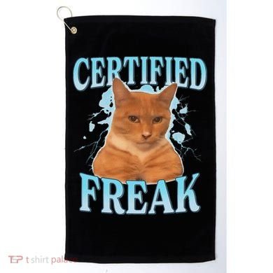 Certified Freak Eat Cement Cursed Cat Golf Towel