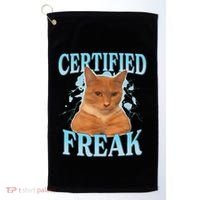 Certified Freak Eat Cement Cursed Cat Golf Towel thumb 0