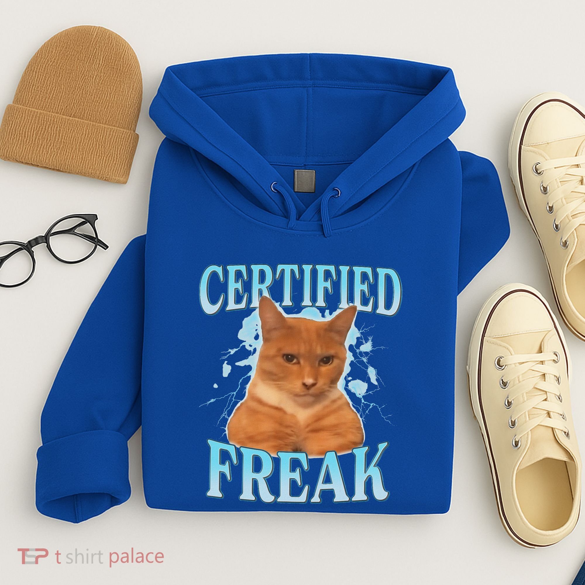 Certified Freak Eat Cement Cursed Cat Hoodie