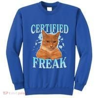 Certified Freak Eat Cement Cursed Cat Sweatshirt thumb 0