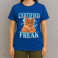 Certified Freak Eat Cement Cursed Cat T-Shirt thumb 4