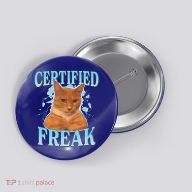 Certified Freak Eat Cement Cursed Cat Button