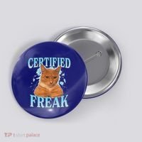 Certified Freak Eat Cement Cursed Cat Button thumb 0