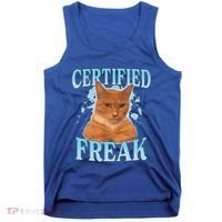 Certified Freak Eat Cement Cursed Cat Tank Top thumb 0