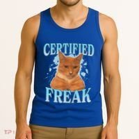 Certified Freak Eat Cement Cursed Cat Tank Top thumb 3