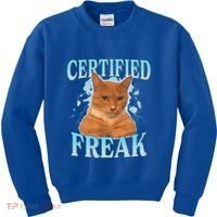 Certified Freak Eat Cement Cursed Cat Kids Sweatshirt thumb 0
