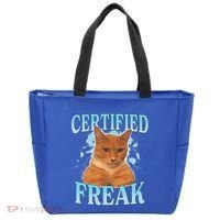 Certified Freak Eat Cement Cursed Cat Tote Bag thumb 0