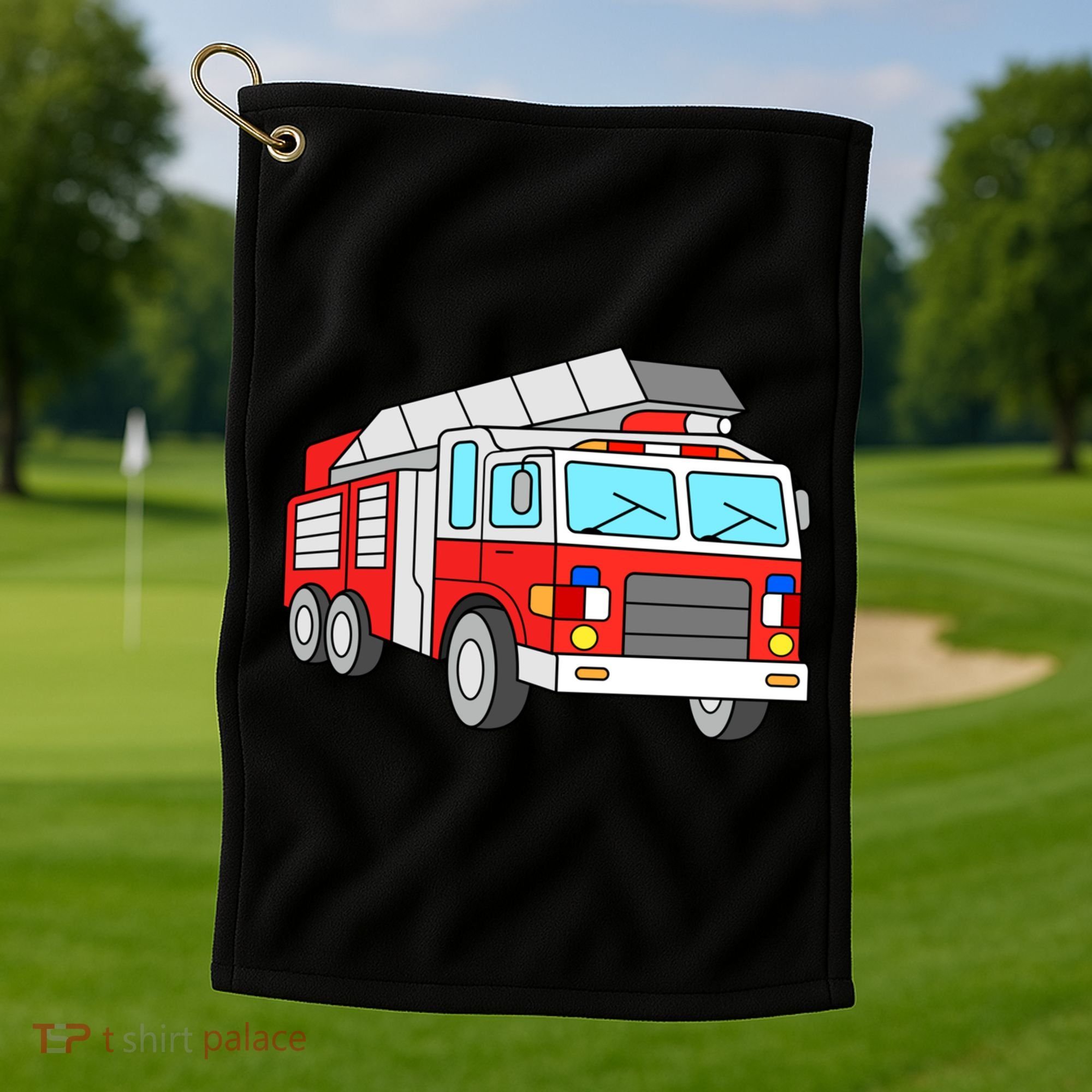 Cool Fire Engine Firetruck Firefighter Meaningful Gift Golf Towel