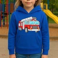Cool Fire Engine Firetruck Firefighter Meaningful Gift Kids Hoodie thumb 3