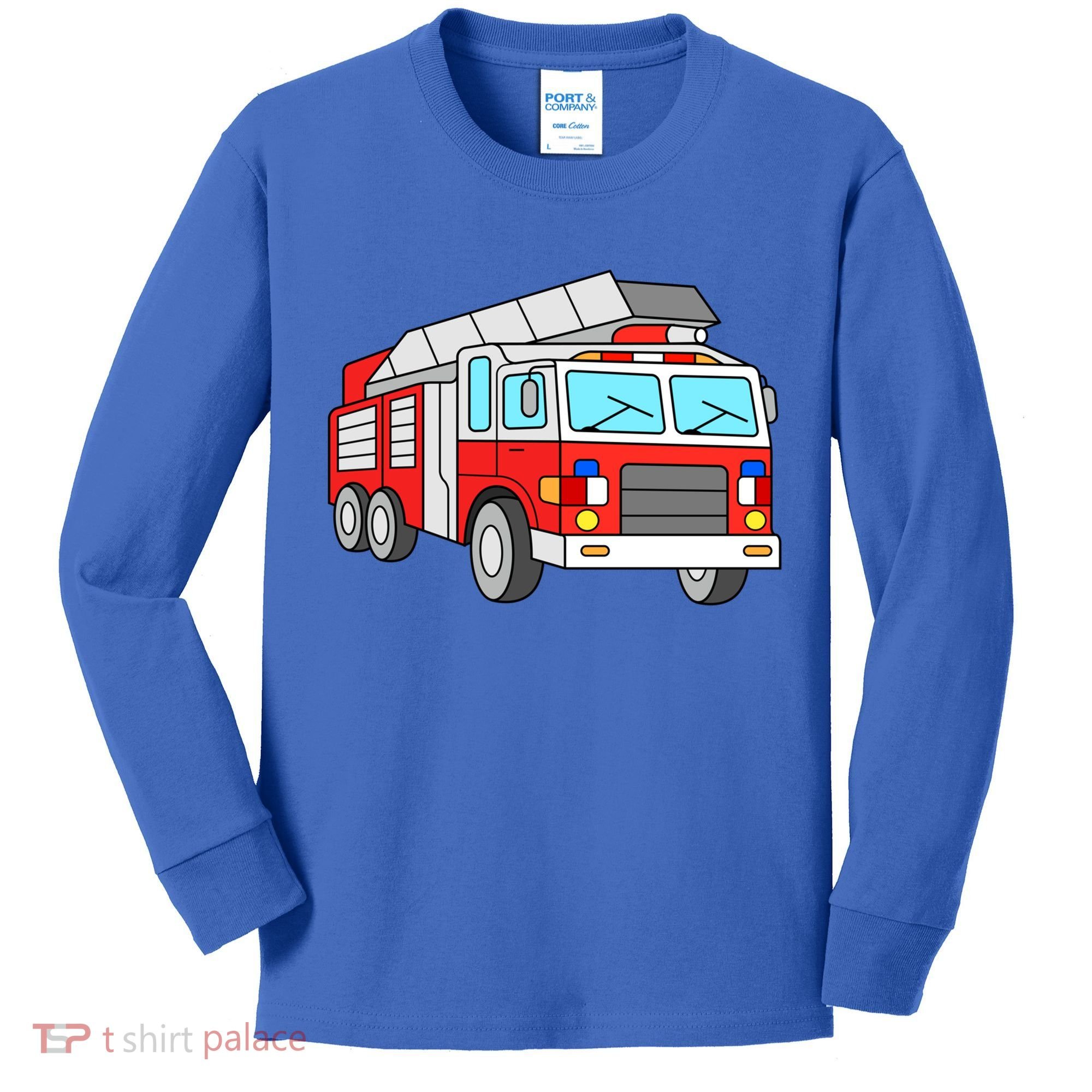 Cool Fire Engine Firetruck Firefighter Meaningful Gift Kids Long Sleeve Shirt